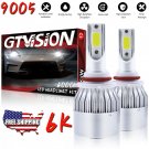 LED Headlight Kit 9005 6000K White Bulbs High/Lo Beam for Chevy Malibu 2016-2018