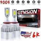 LED Headlight Kit H11 9005 6000K White Hi/Low 4 Bulbs for Chevy Tahoe 2007-2019