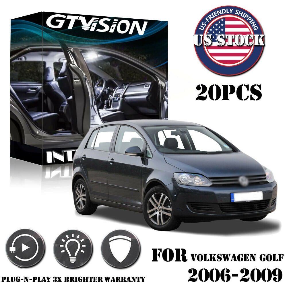 20x Error Free White LED Interior Lights Kit Fit VW Golf 5 MK5 GTI Rabbit 06-09