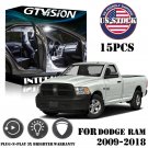 15x White LED Interior Lights Package Kit Fit 2009 - 2017 2018 Dodge Ram 1500