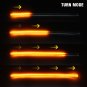 2x Switchback Signal LED Knight Rider Strip Light Sequential DRL ICE BLUE Amber