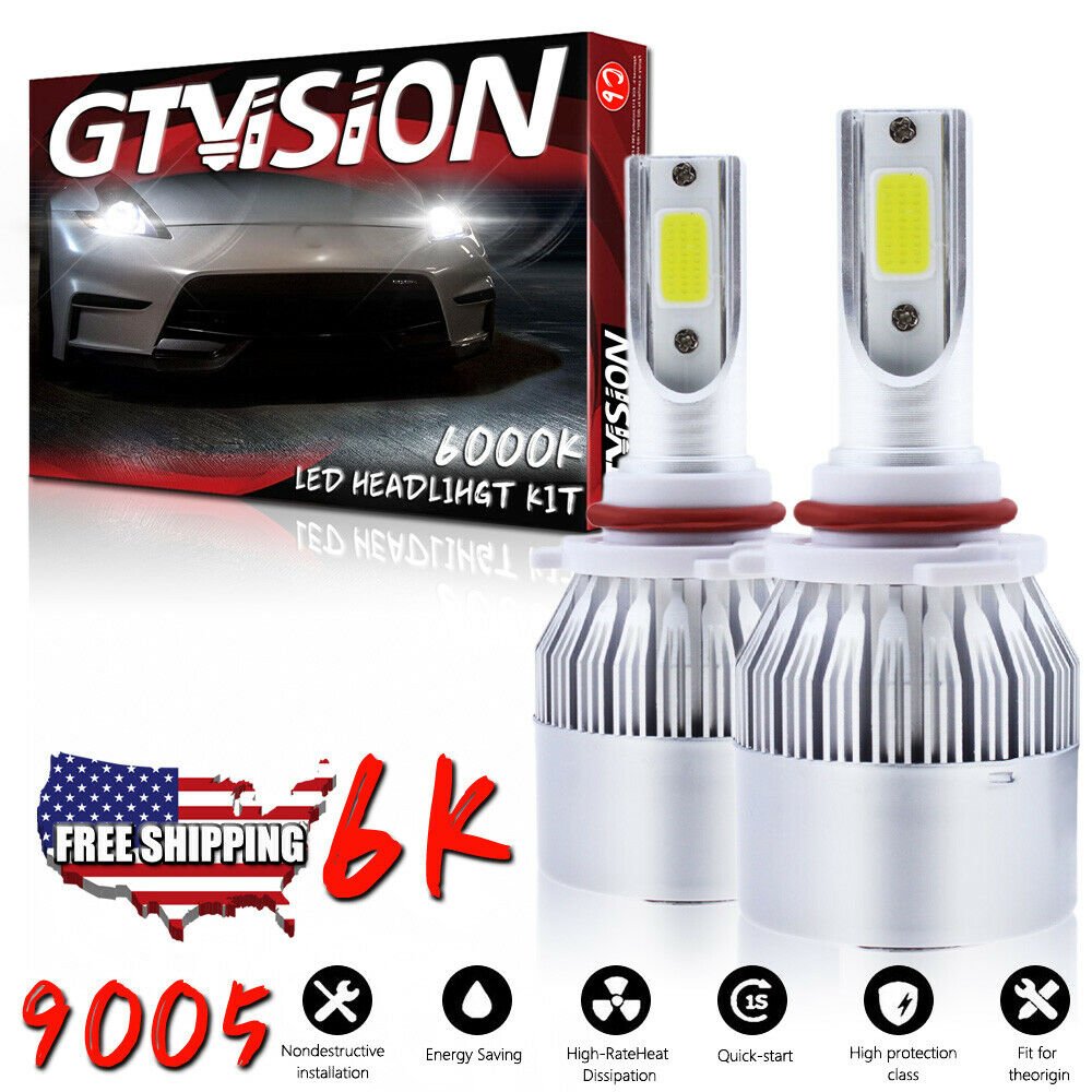 1300W LED Headlight Kit 9005 HB3 6000K High Beam Bulb for Honda Accord 1988-2019