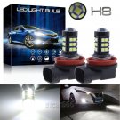 30-3030SMD H8 LED Fog Cornring Light Daytime Running Bulbs Xenon White + Decoder