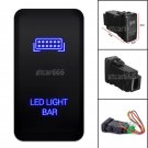 Blue Switch Push Button LED LIGHT BAR for Toyota Hilux Tacoma Fortuner Tundra