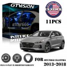 11x Blue LED Interior Lights Package Kit Fit 2013 - 2017 2018 Hyundai Elantra US