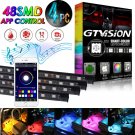 Car Interior RGB 16 Color 48 LED Neon Strip Light USB Wireless APP Music Control