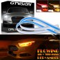 2x 30CM Red Amber Switchback Car LED Strip Light DRL Flow Sequential Turn Signal