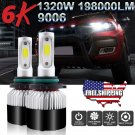 1320W 9006 HB4 LED Headlight Low Beam Bulb 6000K Cool Bright 30Days Free Return
