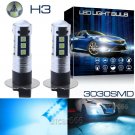 2X 15SMD H3 3030 LED Fog Driving Light Bulb 8000K Ice Blue Daytime Running Light