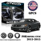 6 Pieces White LED Interior Lights Package Kit Fit 2013 2014 2015 Honda Civic