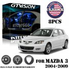 8x Blue LED Interior Lights Package Kit Fit 2004 - 2007 2008 2009 Mazda 3 #US