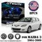 8x Blue LED Interior Lights Package Kit Fit 2004 - 2007 2008 2009 Mazda 3 #US
