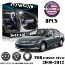 8x White LED Interior Lights Package Kit Fit Honda Civic 2006 - 2012 Sedan Coupe