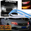 2x Flexible Slim DRL Strip Light LED Red Yellow Flow Switchback Turn Signal 30CM