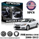 9x White LED Interior Lights Package Kit Fit 2006 - 2012 Honda Civic Sedan +Tool