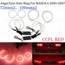 For 2003-2007 Mazda 6 Red CCFL Angel Eye Halo Rings LED Headlight (72mm+100mm)x2