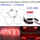 4Pcs Red CCFL Angel Eyes Halo Ring Kit For 2004-2008 Mazda 3 Sedan Hatchback 12V