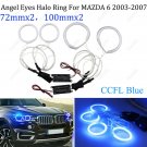 4Pcs CCFL Angel Eye Halo Light Ring Blue LED Headlight For MAZDA 6 2003-2007 12V
