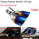 Twins Rear Bent Car Exhaust Dual Pipe Chrome Muffler Tip Tailpipes Cover Durable