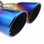 Twins Rear Bent Car Exhaust Dual Pipe Chrome Muffler Tip Tailpipes Cover Durable