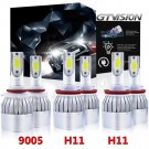6Pcs 9005 H11 3900W LED Headlight Hi/Lo Beam Fog For Jeep Compass Grand Cherokee