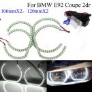 White Color LED Angel Eye Halo Rings DTM SMD Kit For BMW 2007-2010 E92 Coupe 2DR