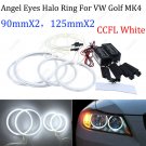 4Pcs Xenon White LED SMD Angel Eyes Halo Rings lights For VW Golf Mk4 1997-2003