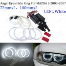 4 x Crystal White CCFL Angel Eyes Lights Halo Ring fit Mazda6 Mazda 6 2003-2007