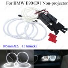 4Pcs For BMW E90/E91 Non-projector CCFL Angel Eyes Light 131mm&105mm Halo Ring
