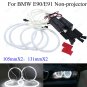 4Pcs For BMW E90/E91 Non-projector CCFL Angel Eyes Light 131mm&105mm Halo Ring