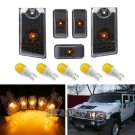 5X Smoke Roof Cab Marker Light Lens for 2003-2009 Hummer H2 + Amber LED Bulbs