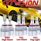 For Chevrolet Silverado 1500 2500 3500 99-07 LED Headlight Hi/Lo Beam Fog Bulbs