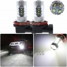 2pcs H11 High Power LED White 80W Fog Light Daytime Bulb For VW AUDI Error Free