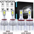 2 Pair Combo Pack H11 9005 HB3 LED Headlight Kit 6000K 2600W 390000LM Hi/Lo Beam