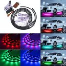 4 × Under Car RGB LED Strip Tube Underbody Underglow Glow Neon Light System