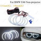 4x Angel Eyes Halo Light Ring Lamp White For BMW 3 Series E46 SMD Non-Projector