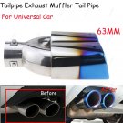 Car Universal Style Left Side Tail Pipes 63mm Stainless steel Auto Accessories