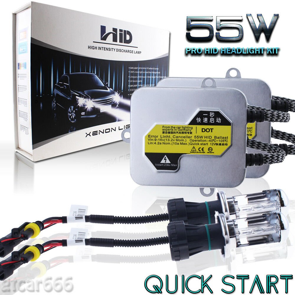 AC 55W QUICK START Slim HID Xenon Headlight Conversion Kit 9007 HB5 Bi-Xenon