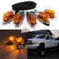 5PCS Teardrop Amber Cab Roof Marker Light Amber Lens For Dodge Ram Truck Pickup