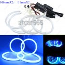4x 106mm+131mm For BMW E90 Non Projector Light Blue CCFL Angel Eye LED Halo Ring