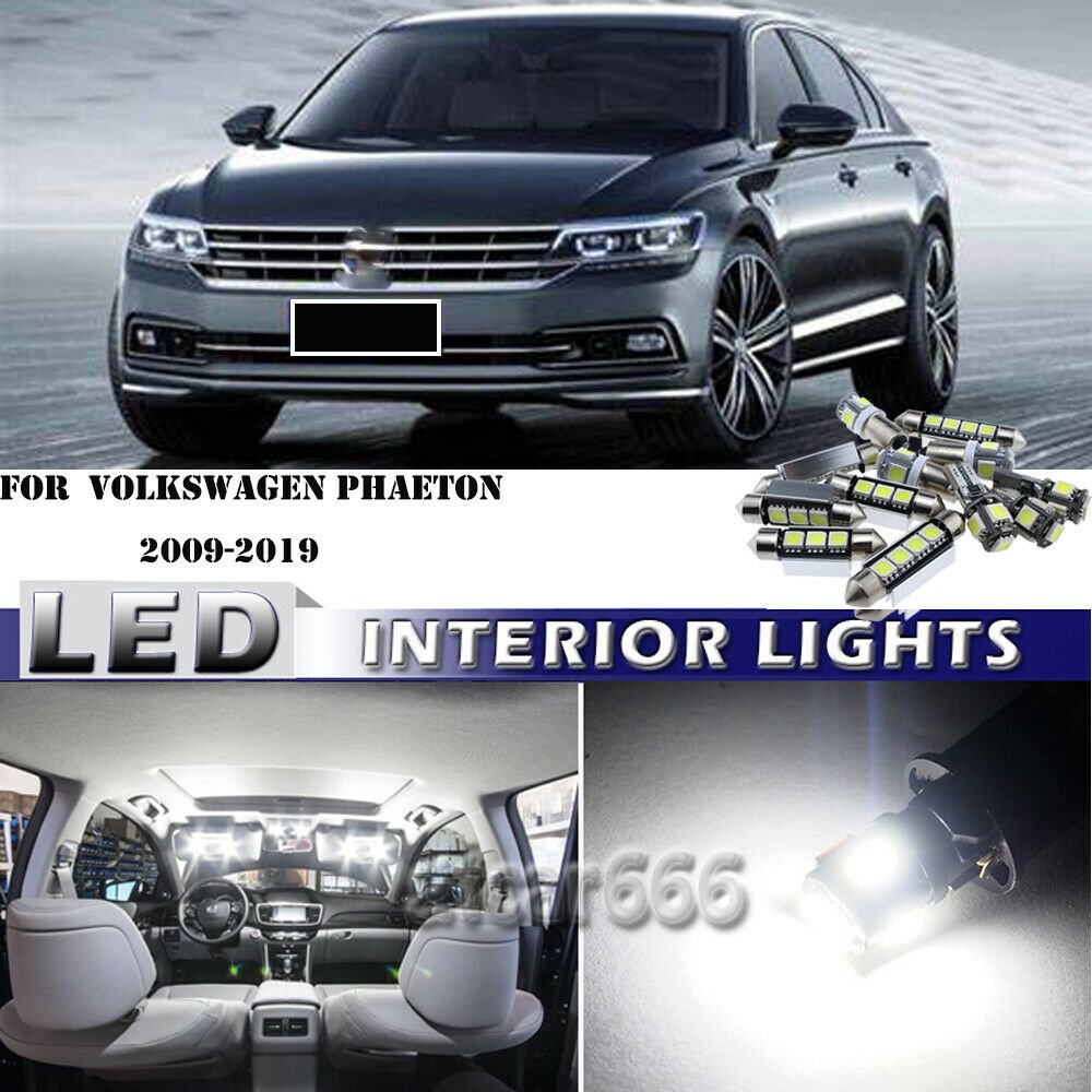 24x Super Bright White LED Lights Interior Package Kit For Volkswagen VW Phaeton