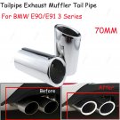 2x For BMW E90/E91 3 Series Chrome Stainless Steel Exhaust Tail Muffler Tip Pipe