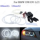 4x White CCFL Halo Rings For BMW E90/E91 LCI 3 Series LED Angel Eye 100mm+120mm