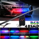22inch RGB LED Grille Bumper Spoiler Hood Knight Rider Scanner Neon Light Strip