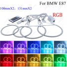 Multi-Color RGB Angel Eyes Halo Rings Headlamp For BMW E87 1 Series 100mm+131mm