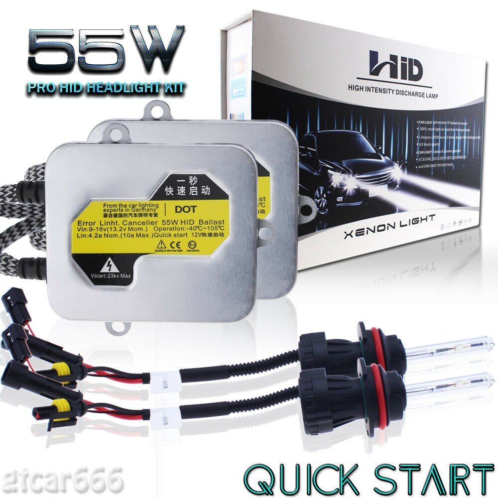 55W QUICK START Slim HID Headlight Conversion Kit All Bulb Sizes 3K 5K 6K 8K 10K