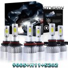 9005 H11 5202 LED Headlight + Fog Light For 2007-2013 GMC Sierra 1500 2500 3500