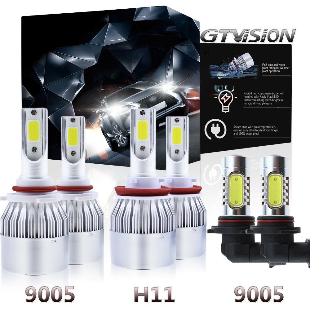 High Low LED Headlight + Fog Light For 2009-2018 Dodge Ram 1500 2500 3500 4500