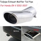 1x For Honda CR-V 2012-2017 Chrome Stainless Steel Exhaust Tail Muffler Tip Pipe