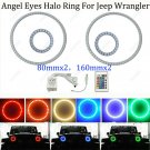 RGB Multi-Color LED Angel Eyes Halo Ring For Jeep Wrangler JK Headlight Fog lamp